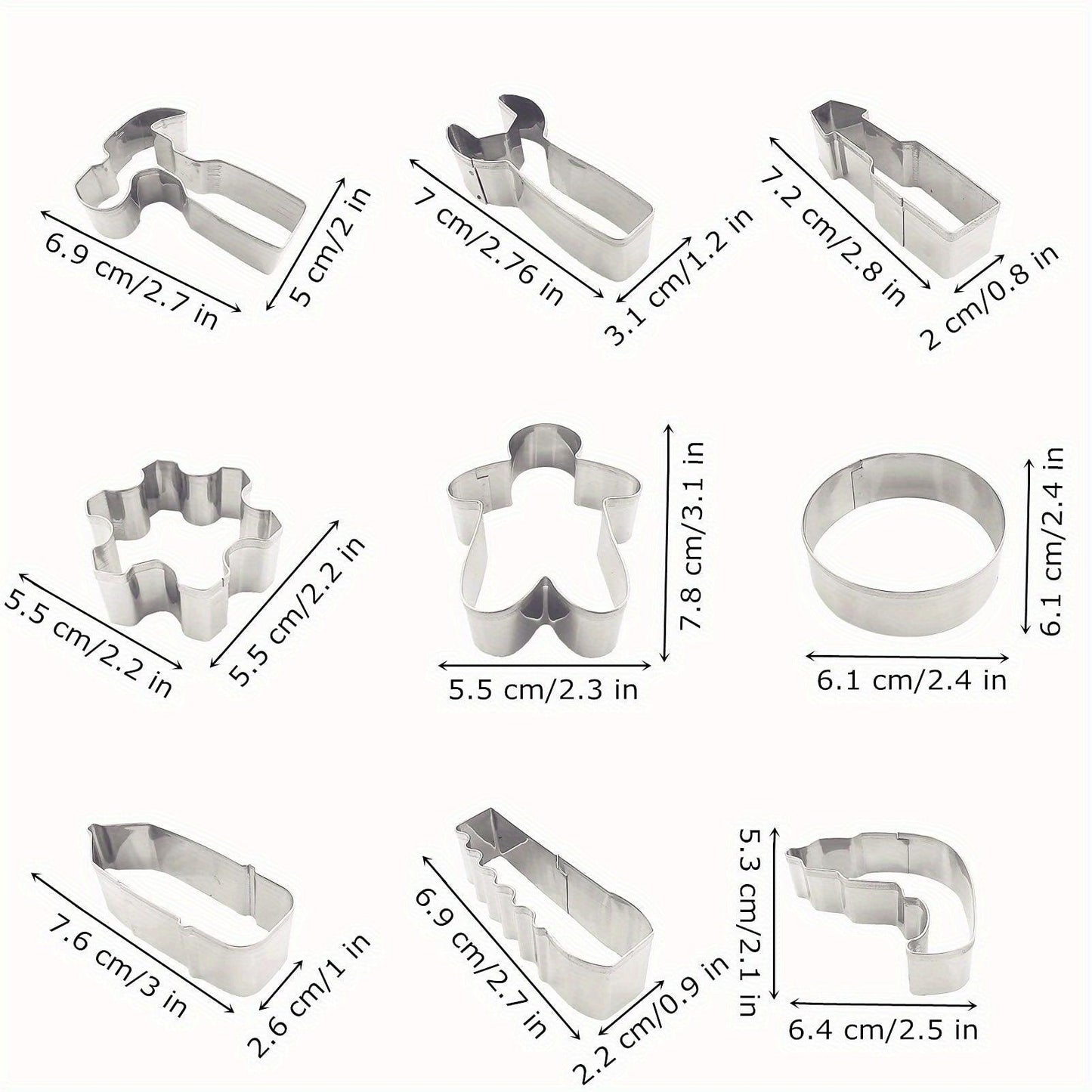 Tool shape Cookie Cutter Set - Stainless Steel, Perfect For Baking & Decorating, Kitchen Gadgets