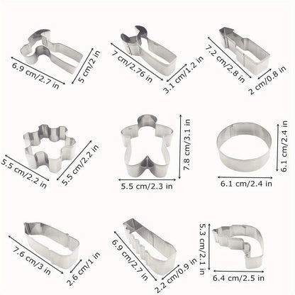 Tool shape Cookie Cutter Set - Stainless Steel, Perfect For Baking & Decorating, Kitchen Gadgets