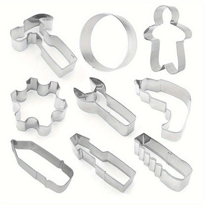 Tool shape Cookie Cutter Set - Stainless Steel, Perfect For Baking & Decorating, Kitchen Gadgets