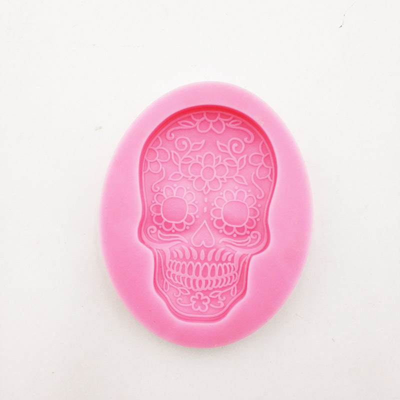 Halloween Cake Decoration Tool Skull Head Chocolate Silicone Mold DIY Baking Fondant Mold