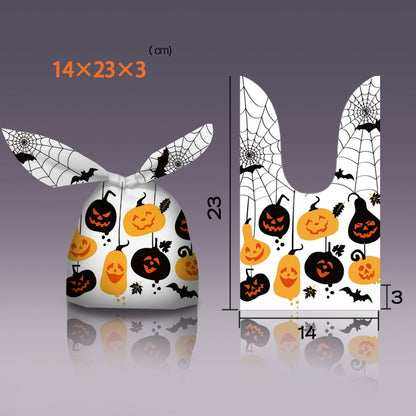 50 Pcs Halloween Packaging Bag Rabbit Ears Pumpkin Gift Bag