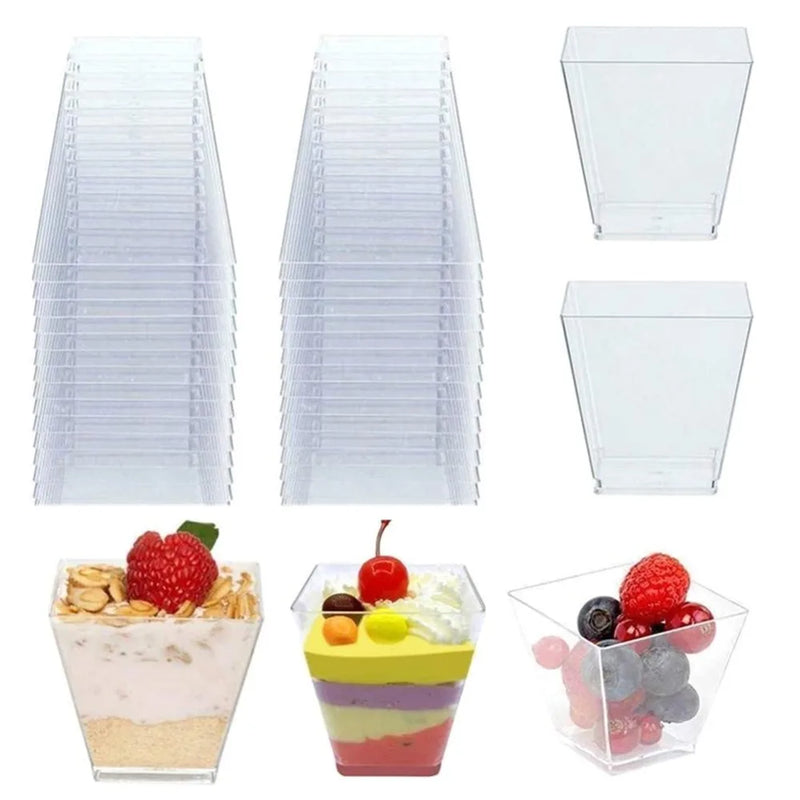 25/50/100pcs 60ML Disposable Plastic Dessert Cups