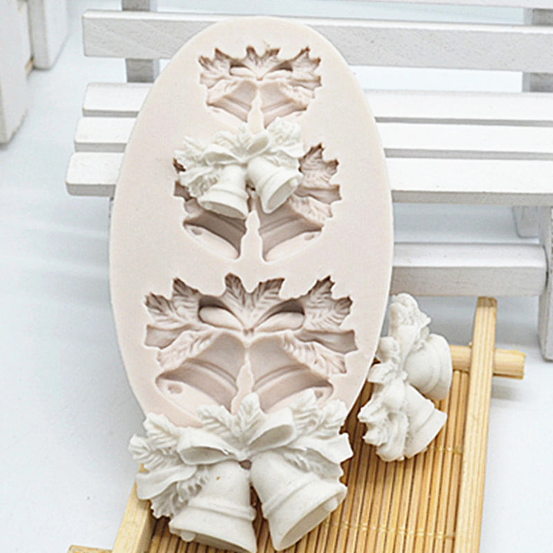 3D Christmas Bell Silicone Mold Fondant Mould Cake Decorating Tools Chocolate Gumpaste Molds