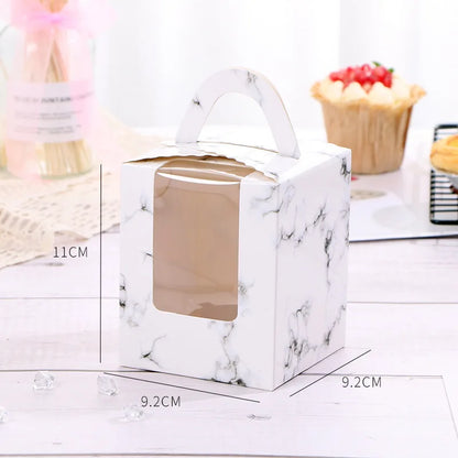 4pcs Brand New Transparent Window Portable 1 Piece Cup Cake Box Muffin Box Cup Cake Packaging Pastry