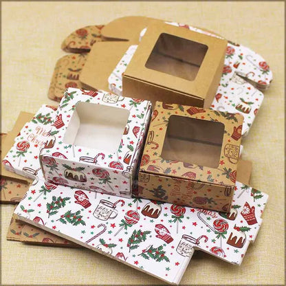 10pcs Handmade Marbling Clear Window Box Cardboard DIY Gift Soap Jewelry Box Package