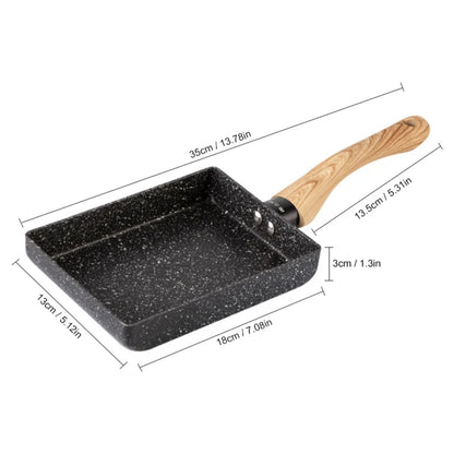 Walfos Frying Pan Tamagoyaki Omelette Black Non-Stick Pan Fry Egg Pan Pancake Kitchen Pot