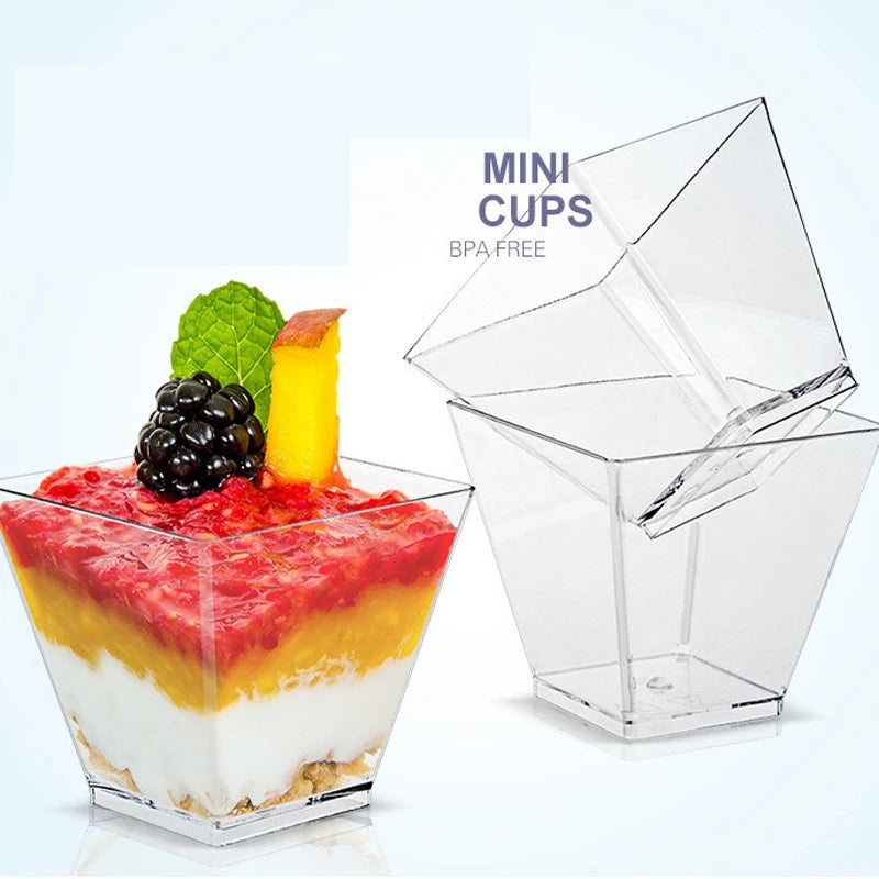 25/50/100pcs 60ML Disposable Plastic Dessert Cups