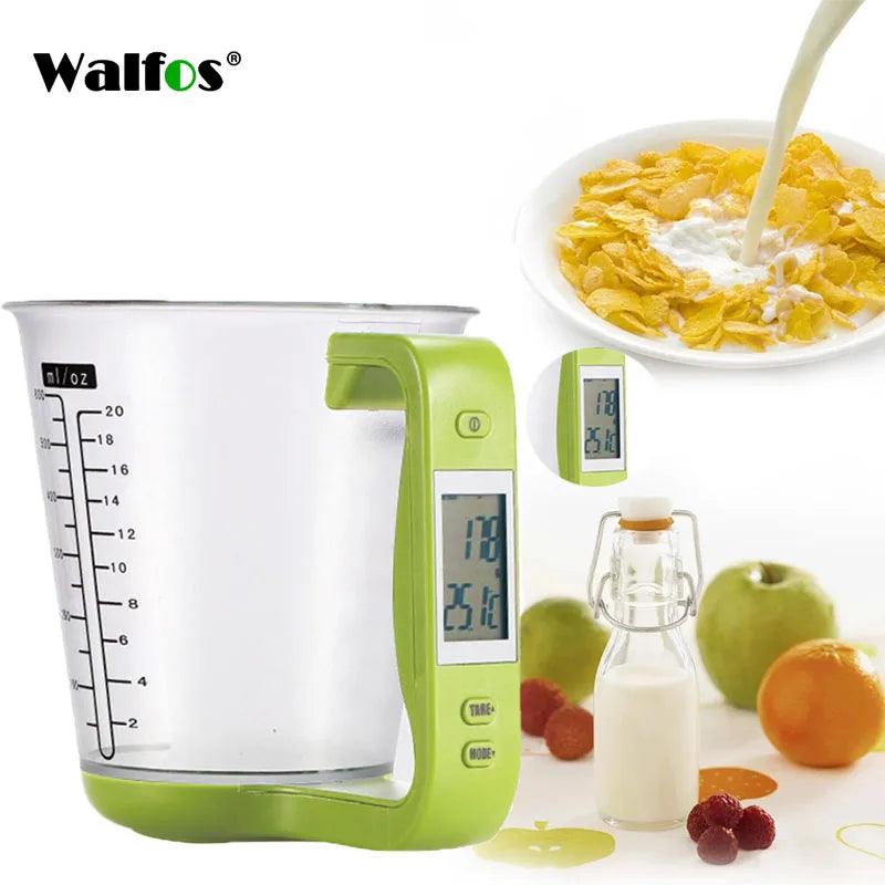 Walfos  Electronic Measuring Cup Kitchen Food Scales With LCD Display Digital Beaker Host Weigh