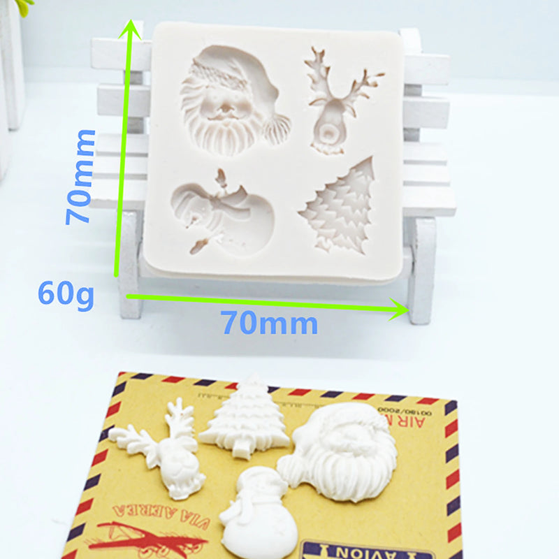 Santa Claus Silicone Resin Mold Kitchen Baking Tools DIY Chocolate Cake Pastry Candy