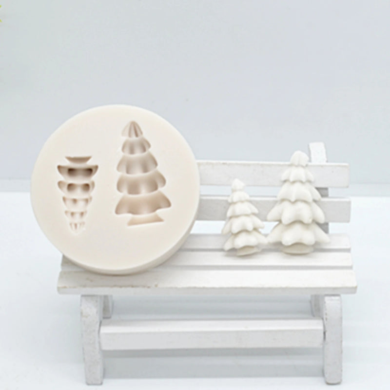 3D Christmas Tree Silicone Resin Fondant Molds for DIY Pastry Cup Cake Dessert Plaster Lace Decoration