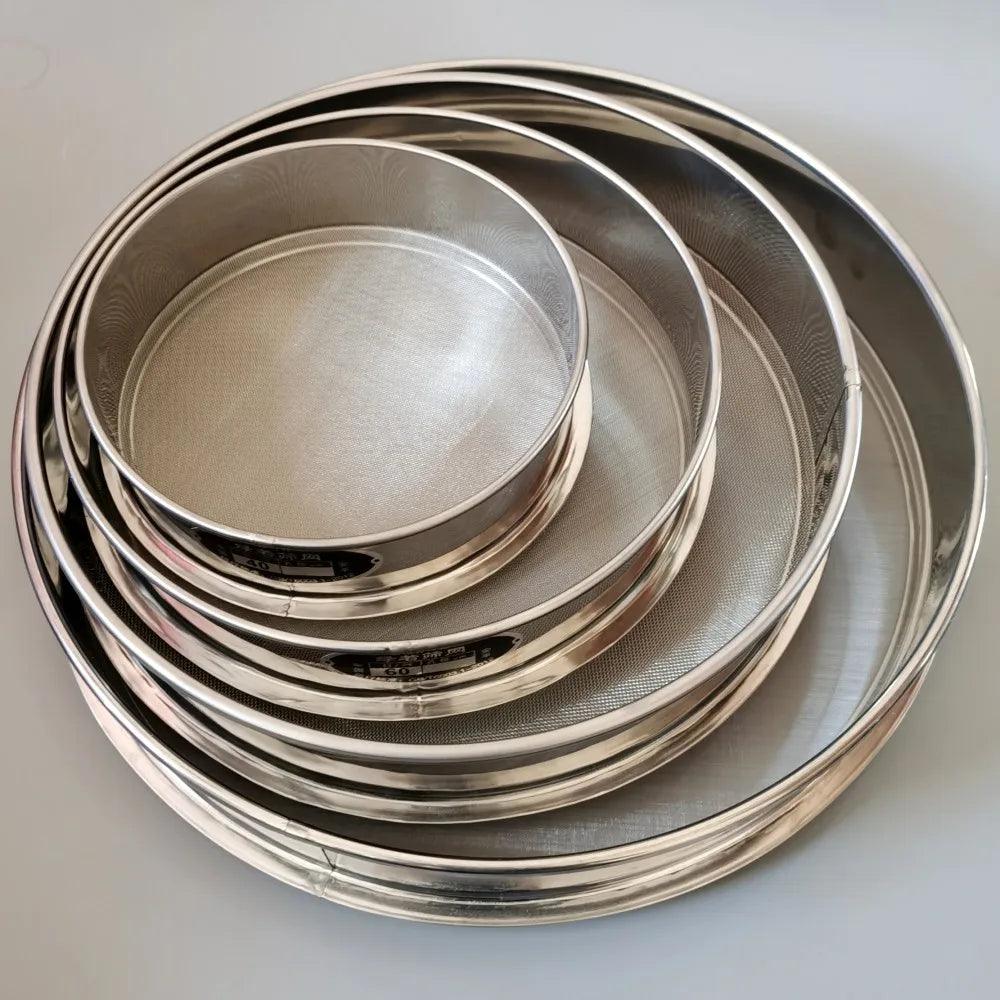 2-500M Round 304 Stainless Steel Lab Sieve Aperture Standard Sifters Shakers Kitchen Strainer