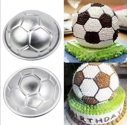 2 Pcs/Set 3D Football Shape Cake Mold Aluminum Ball Sphere Non-toxic Cake Mould Chocolate Pan Mold