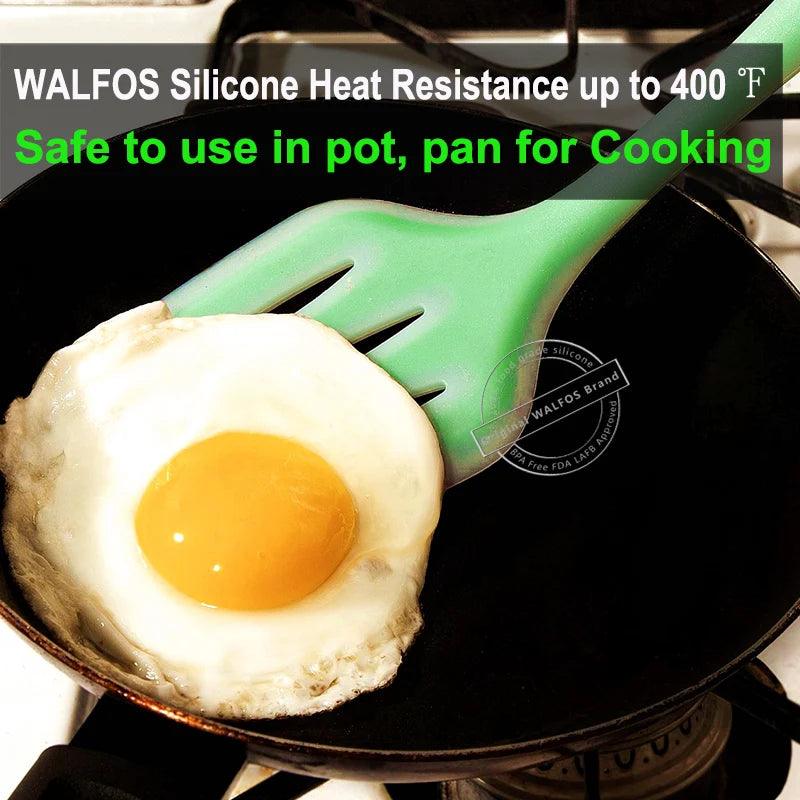 WALFOS Nonstick Silicone Slotted Turners Pot Shovel Cooking Spatula  Fried Shovel Flexible Silicone