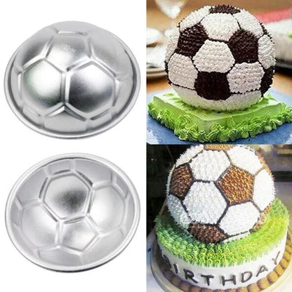 2 Pcs/Set 3D Football Shape Cake Mold Aluminum Ball Sphere Non-toxic Cake Mould Chocolate Pan Mold