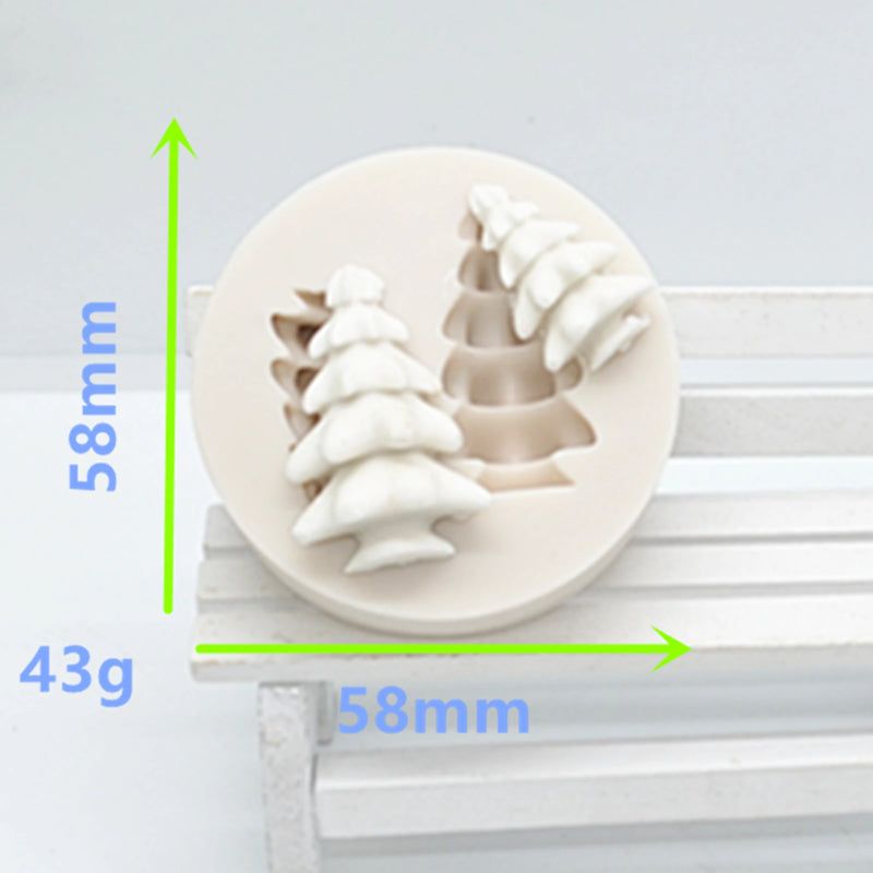 3D Christmas Tree Silicone Resin Fondant Molds for DIY Pastry Cup Cake Dessert Plaster Lace Decoration