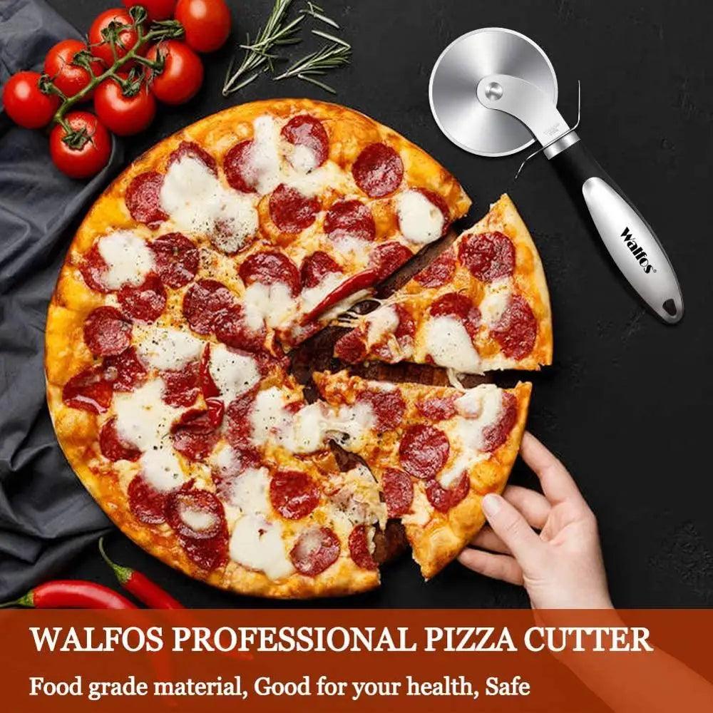 WALFOS 1pcs/2pcs Stainless Steel Pizza Cutter Professional Pizza Cutter Wheel with Anti-Slip Handle