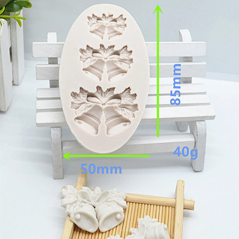 3D Christmas Bell Silicone Mold Fondant Mould Cake Decorating Tools Chocolate Gumpaste Molds