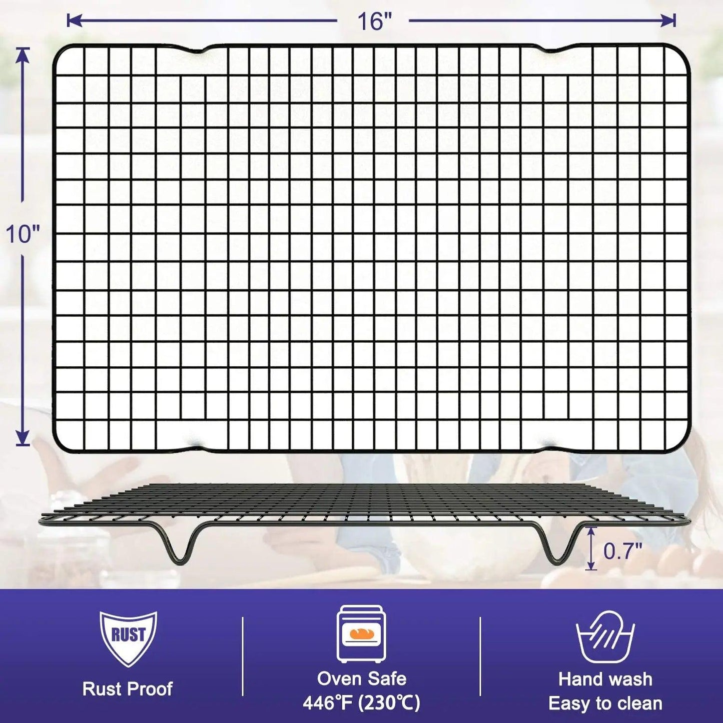 WALFOS Stainless Steel Nonstick Cooling Rack Cooling Grid Baking Tray For Biscuit/Cookie/Pie/Bread/Cake Baking Rack Hot Sale