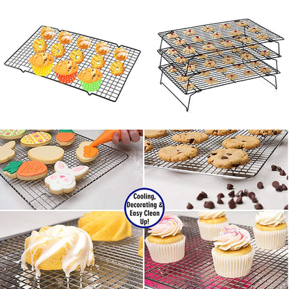 WALFOS Stainless Steel Nonstick Wire Grid Baking Tray Cake Cooling Rack Oven Kitchen