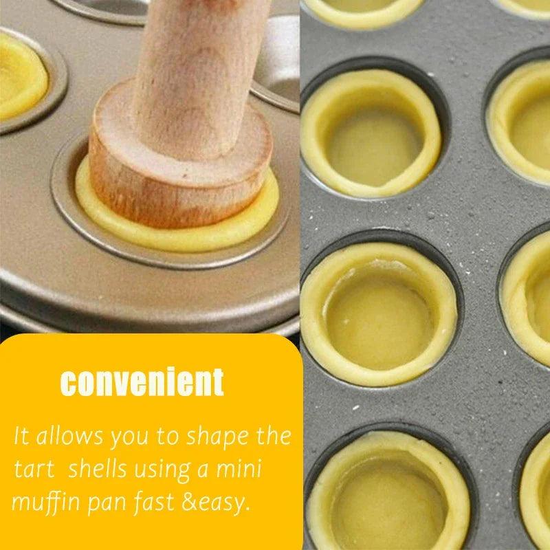 Portable Wooden Egg Tart  Double Sides Pastry Egg Tart  Pusher Eggtart Mold Baking