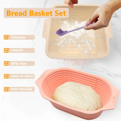 Silicone Bread Basket Home Baking Dough Nonstick Bread Basket Leavening Bowl Soft Foldable