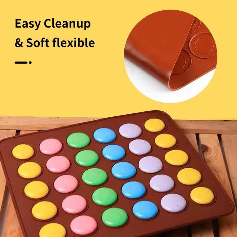 48/30 Holes Non-Stick Silicone Macaron Macaroon Pastry Oven Baking Mould Sheet Mat Diy Mold