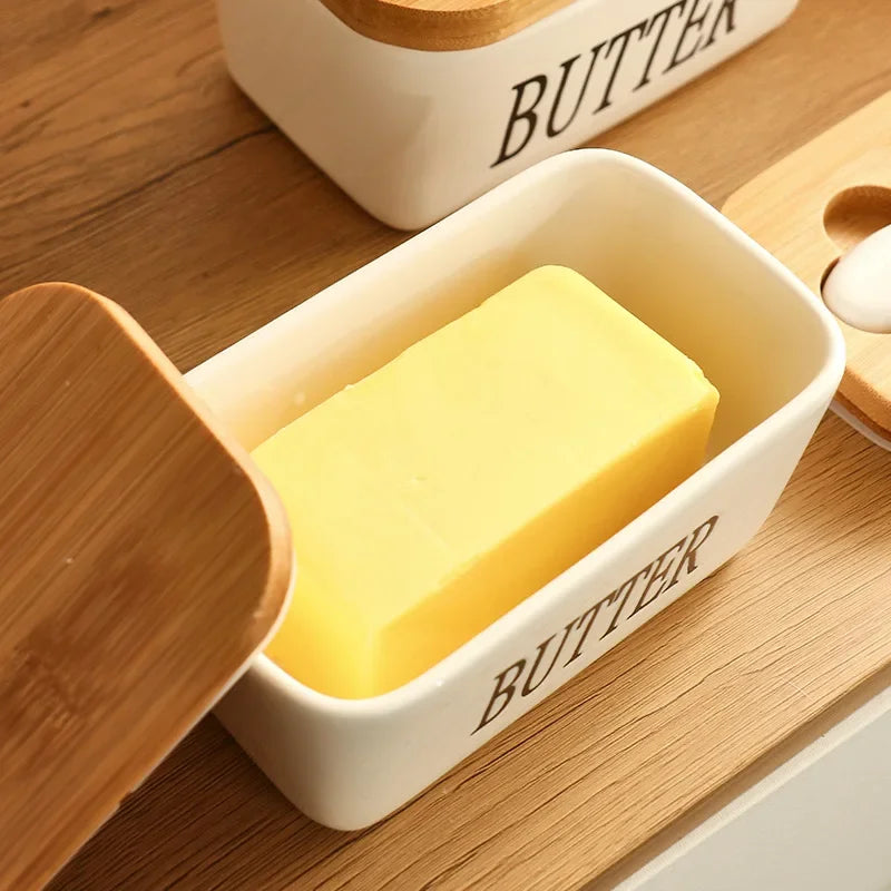 Butter Container Ceramic Box with Butter Knife