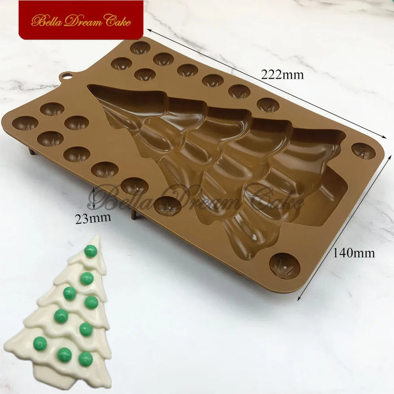 3D Bubble Star Christmas Tree Design Chocolate Silicone Mold DIY Fondant Mould Cake Decorating Tools