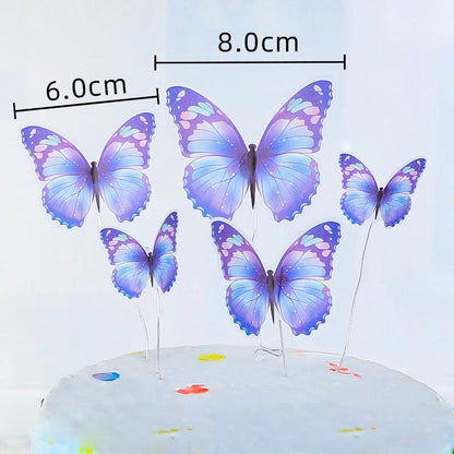 Happy Birthday Decorative Butterflies for Party Cake Decoration Princess Girl Wedding Cake Toppers