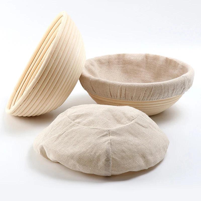 Natural Rattan Basket With Liners Dough Fermentation Basket Banneton Bread Proofing Baskets