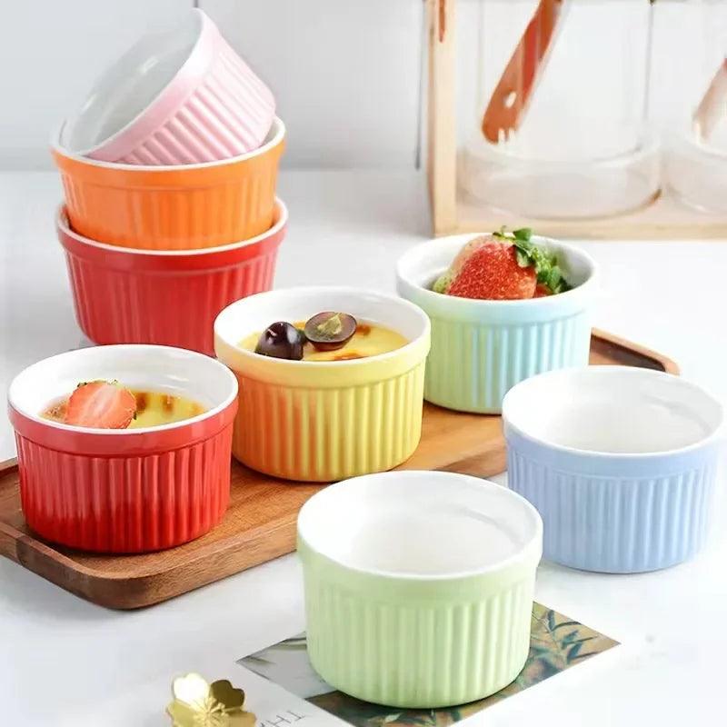 Ceramic Shufulei Baking Bowl High Temperature Resistant Dessert Pudding Bowl