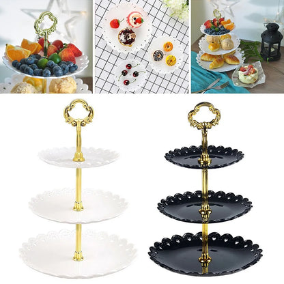 3 Layer Cake Stand Fruit Plate Tray Display Birthday Party Dessert Wedding