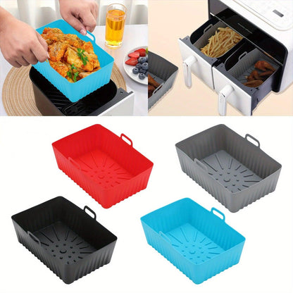 Air Fryers Oven Baking Tray, Air Fryer Silicone Basket Silicone Mold Pizza Mat Round Grill Pan