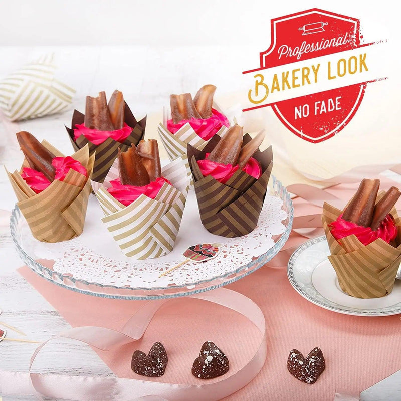 50pcs Tulip Muffin Cupcake Paper Cups Oilproof Cupcakes Liner Baking Muffin Box Cup Cake Wrap Cases