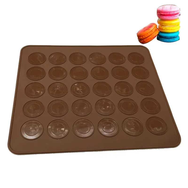 30 Holes Non-Stick Silicone Macaron Macaroon Pastry Oven Baking Mould Sheet Mat Diy Mold Useful Tools DIY