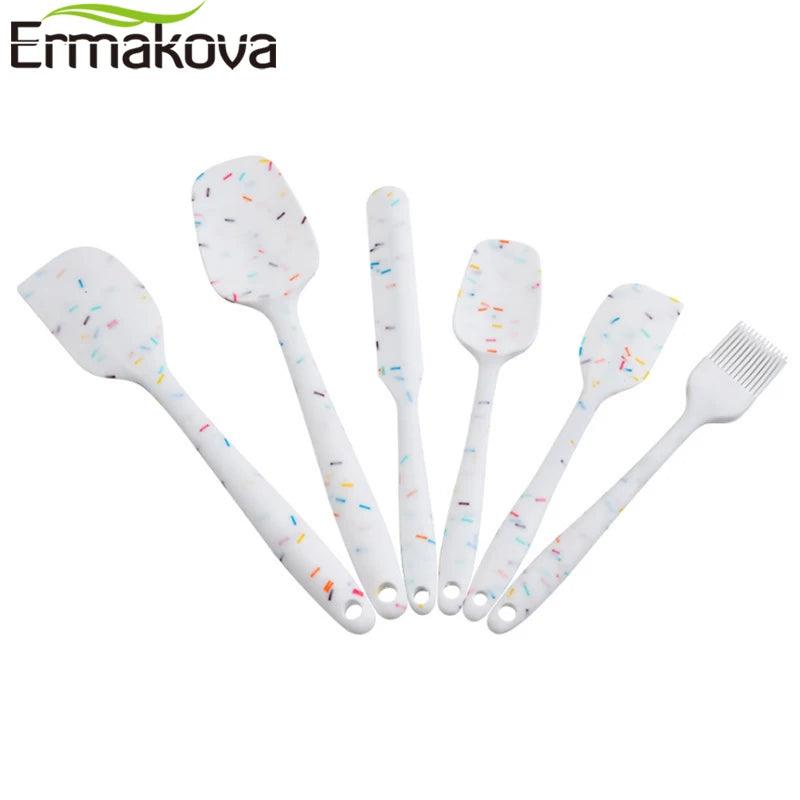 ERMAKOVA Food Grade Silicone Non-Stick Butter Cooking Spatula Set Cookie Pastry Scraper