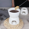 Mini Fondue Set with Candle/fork Custom Ceramic Fondue Pot Swiss Cheese Chocolate Melting Hotpot Fondue Set with Fork