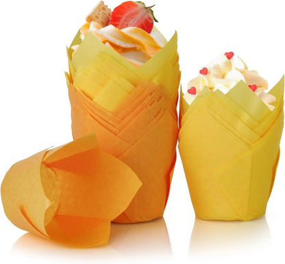 50pcs Tulip Muffin Cupcake Paper Cups Oilproof Cupcakes Liner Baking Muffin Box Cup Cake Wrap Cases