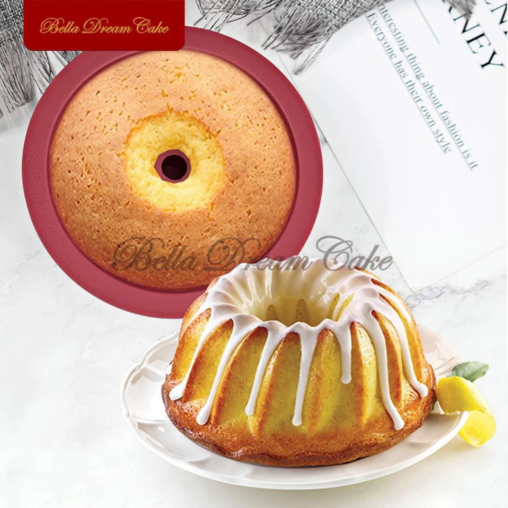 4" Round Savarin Cake Embryo Silicone Mould DIY Kugelhopf Loaf Baking Pan