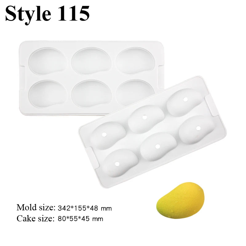 SHENHONG Fruits Mousse Cake Molds Orange Apple Pear Mango Strawberry Durian Silicone Cake Moulds