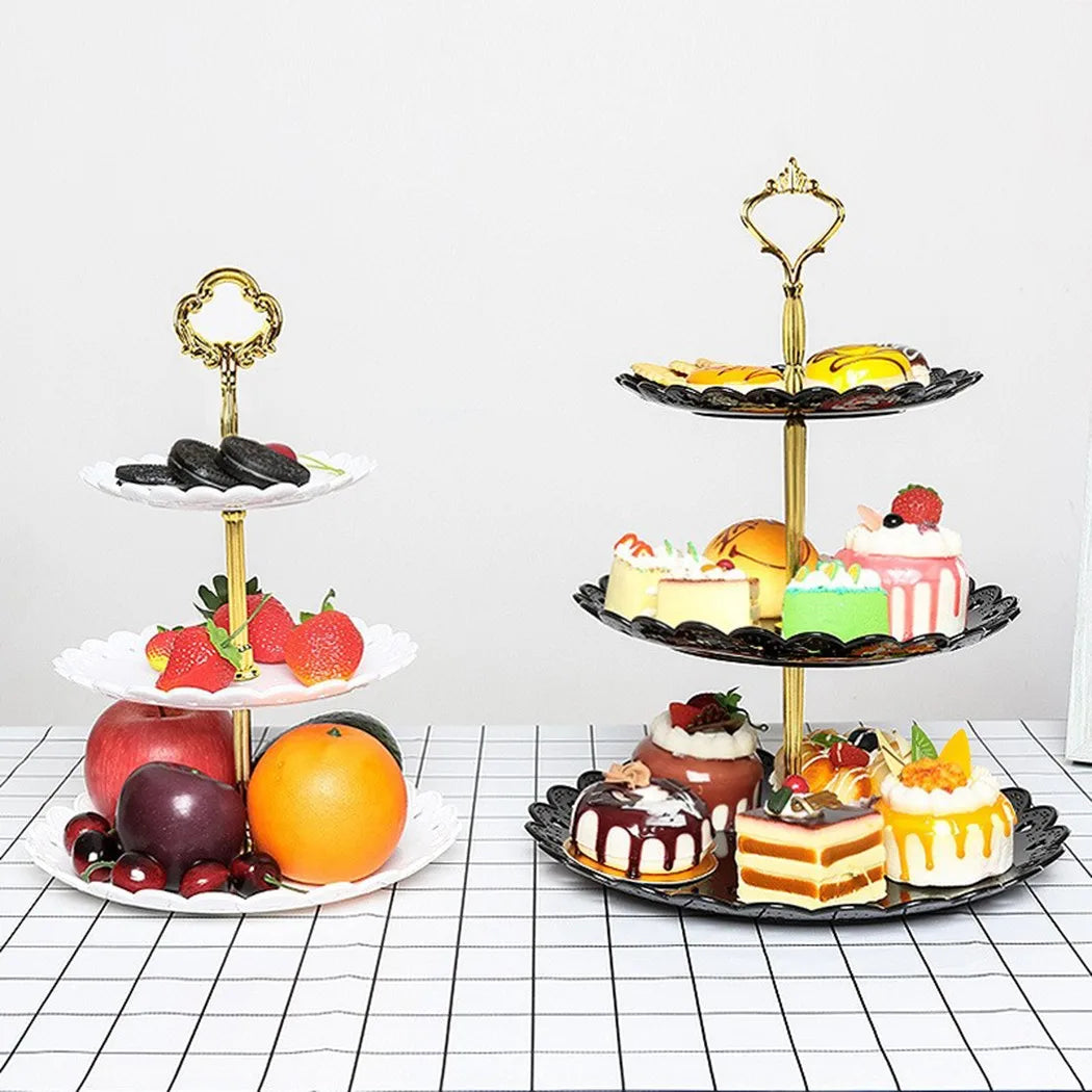 3 Layer Cake Stand Fruit Plate Tray Display Birthday Party Dessert Wedding