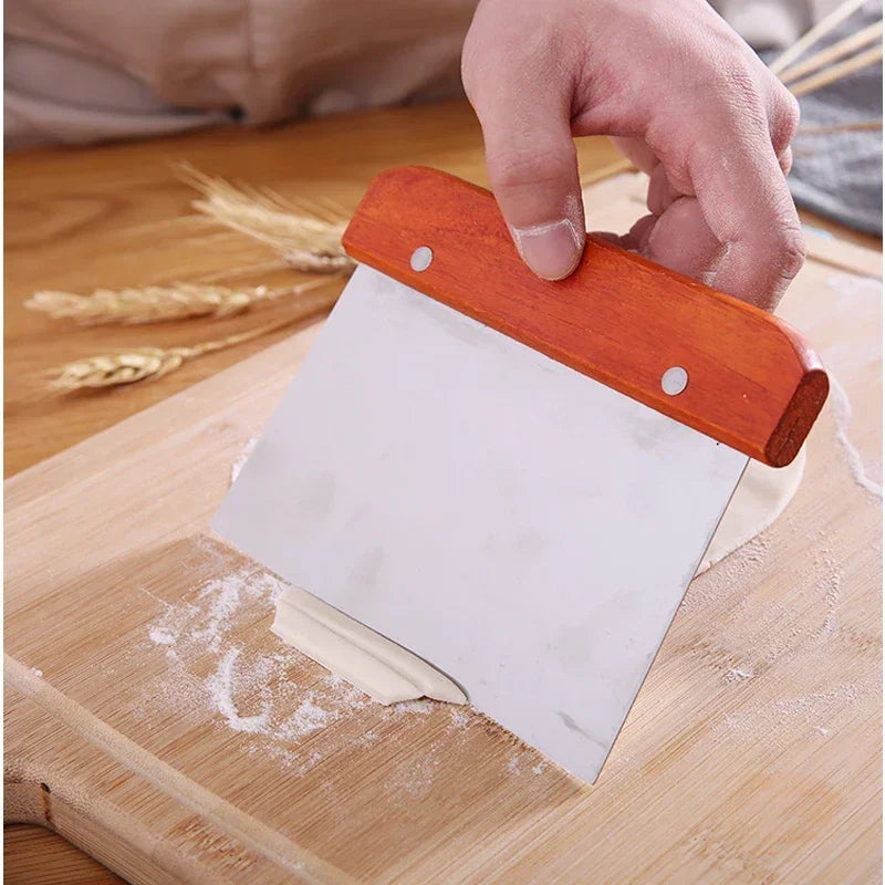 Stainless Steel Pasty Cutters Noodle Knife Cake Scraper with Scale Baking Dough Scraper