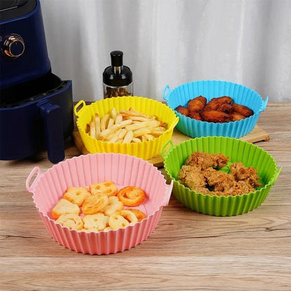 Silicone Basket Pot Tray Airfryer Liner For Air Fryer Reusable Container Accessories