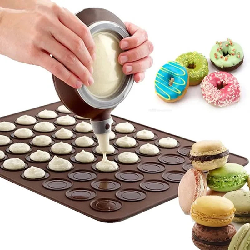 30 Holes Non-Stick Silicone Macaron Macaroon Pastry Oven Baking Mould Sheet Mat Diy Mold Useful Tools DIY