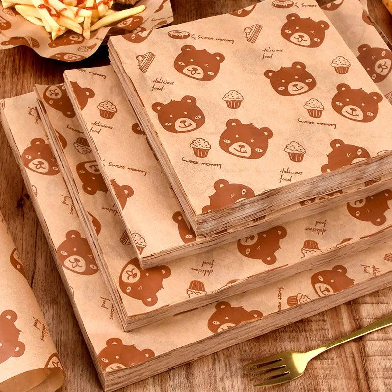 50PC Sandwich Packaging Paper Food Grade Without Bisphenol A 40g American Oil Resistant Paper