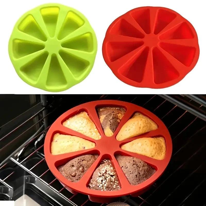 1pc Silicone Cake Mold 8 Holes Orange Shaped Pizza Pan 8 Points Scone DIY