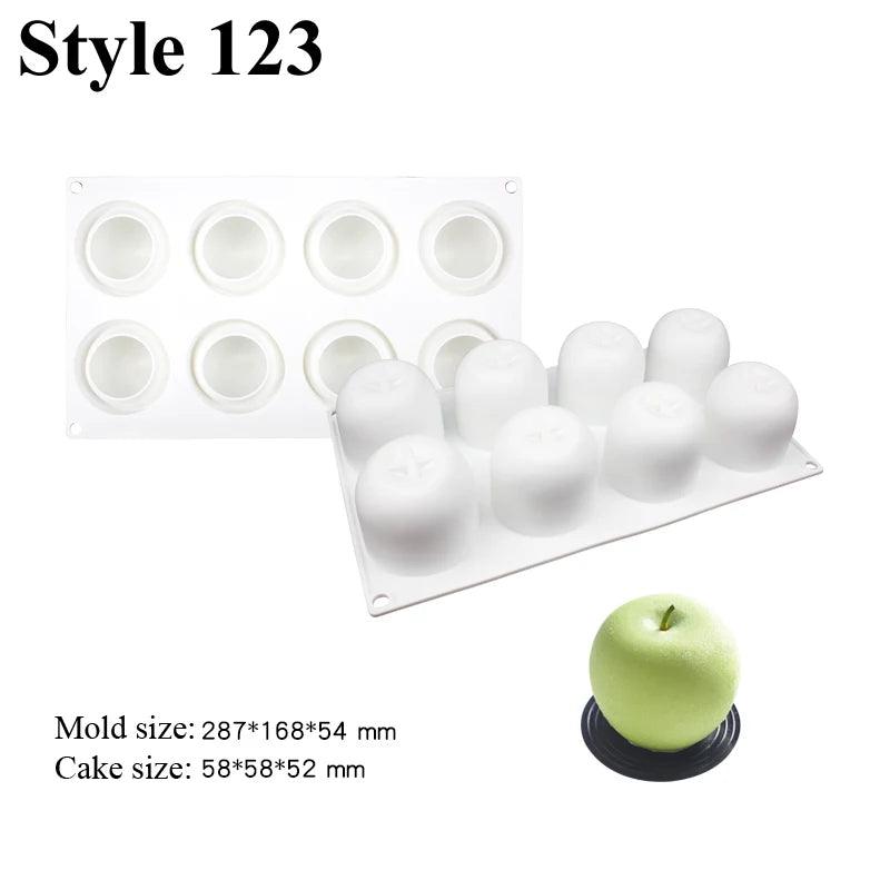 SHENHONG Fruits Mousse Cake Molds Orange Apple Pear Mango Strawberry Durian Silicone Cake Moulds