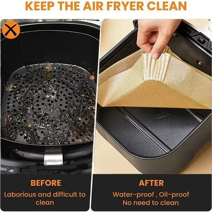 Air Fryer 50/100PCS Bakeware Disposable Paper Tray Non-Stick Mat Oil-proof Liner Non-Stick Mat