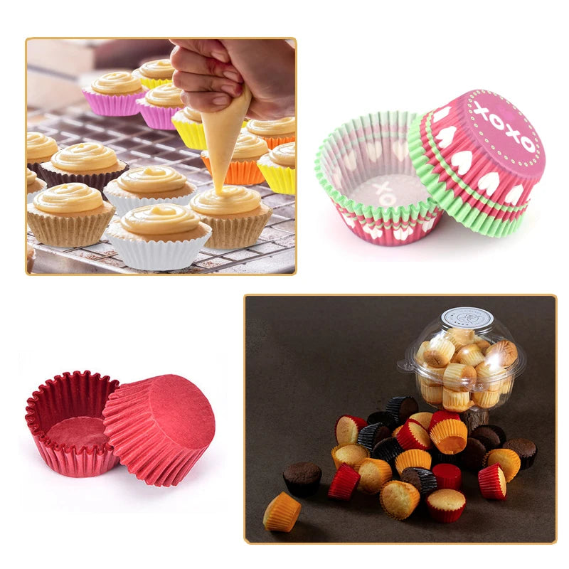 100-1000Pcs Muffin Cupcake Paper Cups Cupcake Liner Baking Muffin Box Cup Case