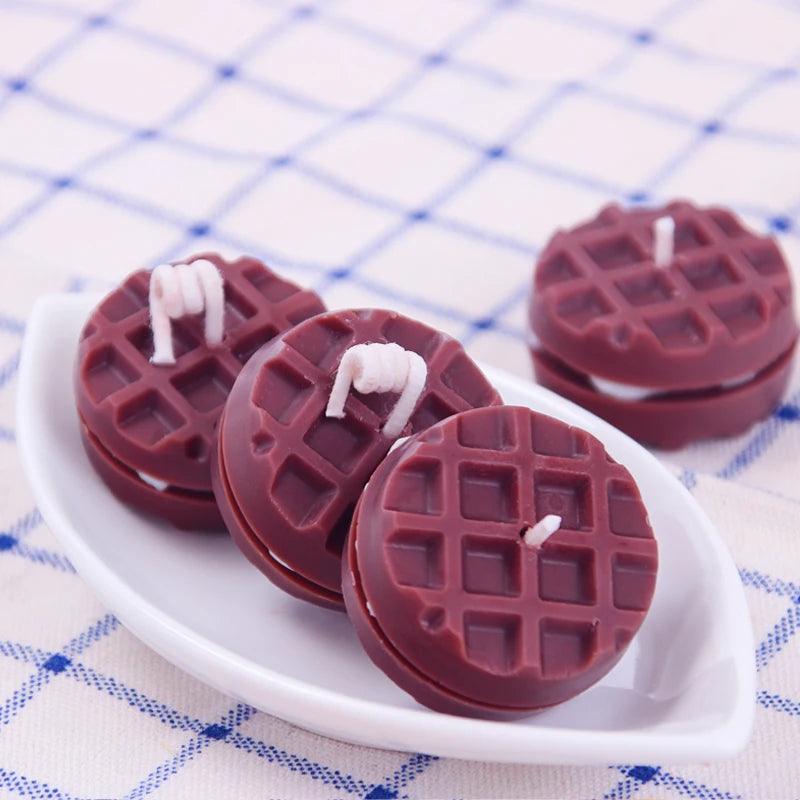 Cute Round Waffle Making Mold Practical Chocolate Making Tool Aroma Candle Silicone Mold